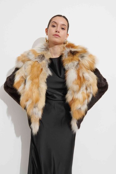 Chaqueta De Pelo De Conejo Con Cuello De Pelo De Zorro PC-LLL5878
