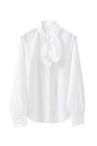 Blusa Satinada Con Lazada Y Manga Larga FBZMR22483