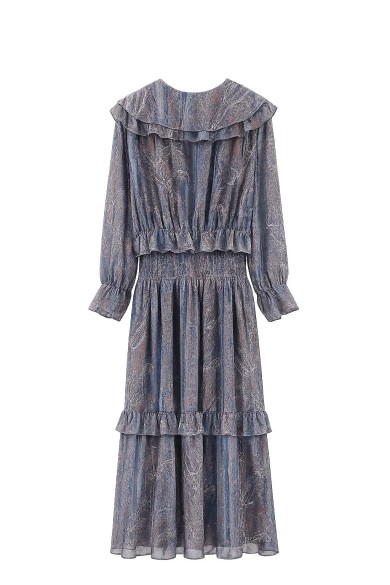 Vestido Largo Estampado Con Volantes FBZMA1706