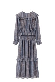 Vestido Largo Estampado Con Volantes FBZMA1706