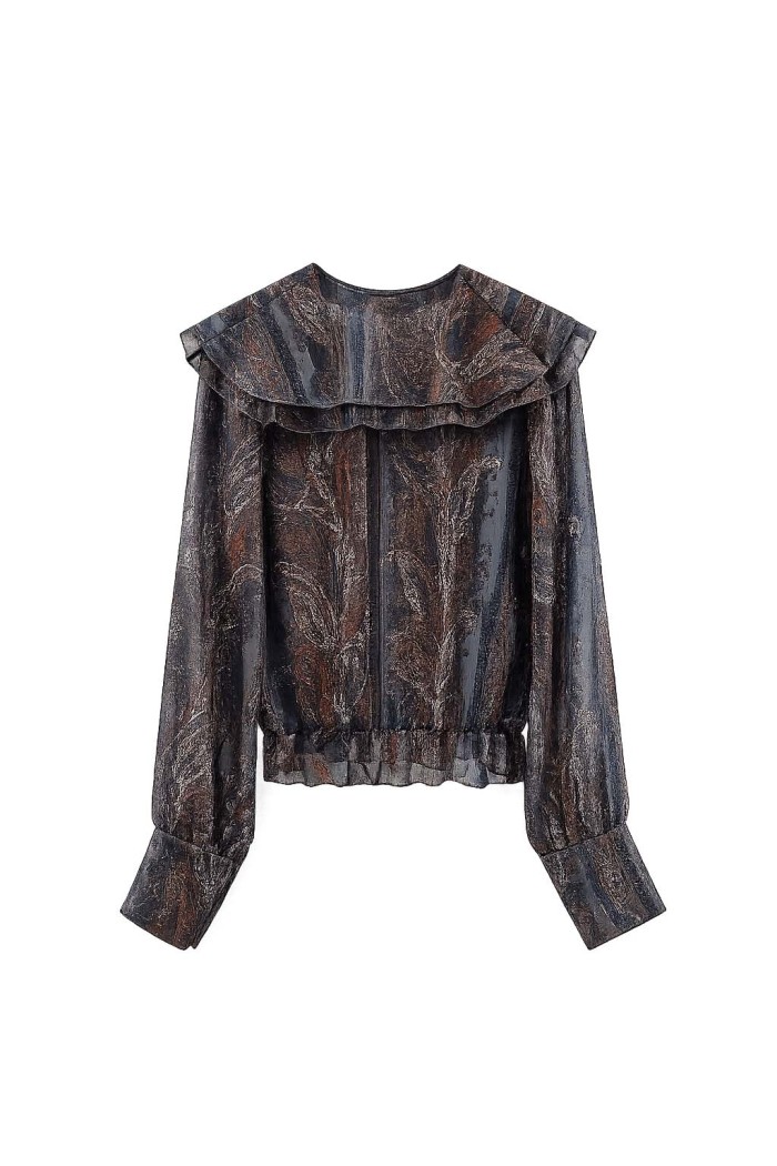 Blusa Estampada Con Volantes FBZMA1712