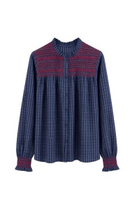 Blusa De Cuadros Con Fruncido FBZMY2608