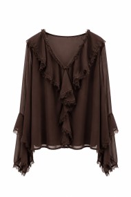 Blusa Fluida Con Volantes y Flecos FBZMR22522