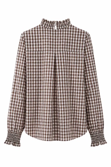 Blusa De Cuadros Con Fruncido FBZMY2607