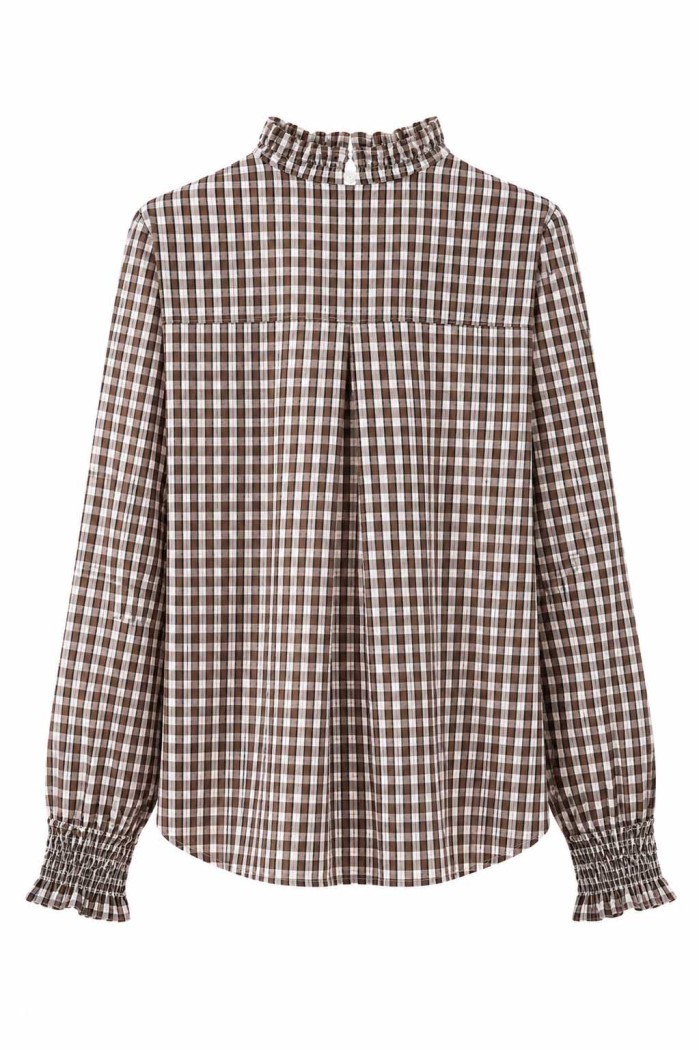 Blusa De Cuadros Con Fruncido FBZMY2607
