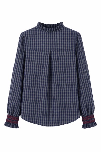 Blusa De Cuadros Con Fruncido FBZMY2608