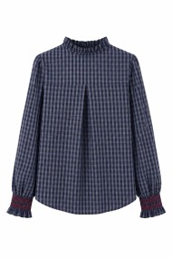 Blusa De Cuadros Con Fruncido FBZMY2608