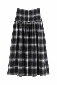 Falda Midi De Cuadros Con Cintura Alta FBZHY2610B