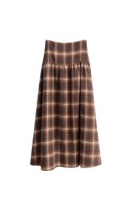 Falda Midi De Cuadros Con Cintura Alta FBZHY2609B