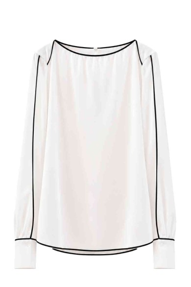 Blusa Fluida Con Ribete En Contraste FBZMR22507