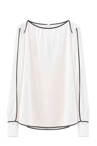 Blusa Fluida Con Ribete En Contraste FBZMR22507