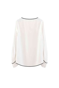 Blusa Fluida Con Ribete En Contraste FBZMR22507