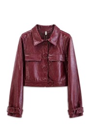Chaqueta Corta Efecto Piel Coco FBZMA1698A