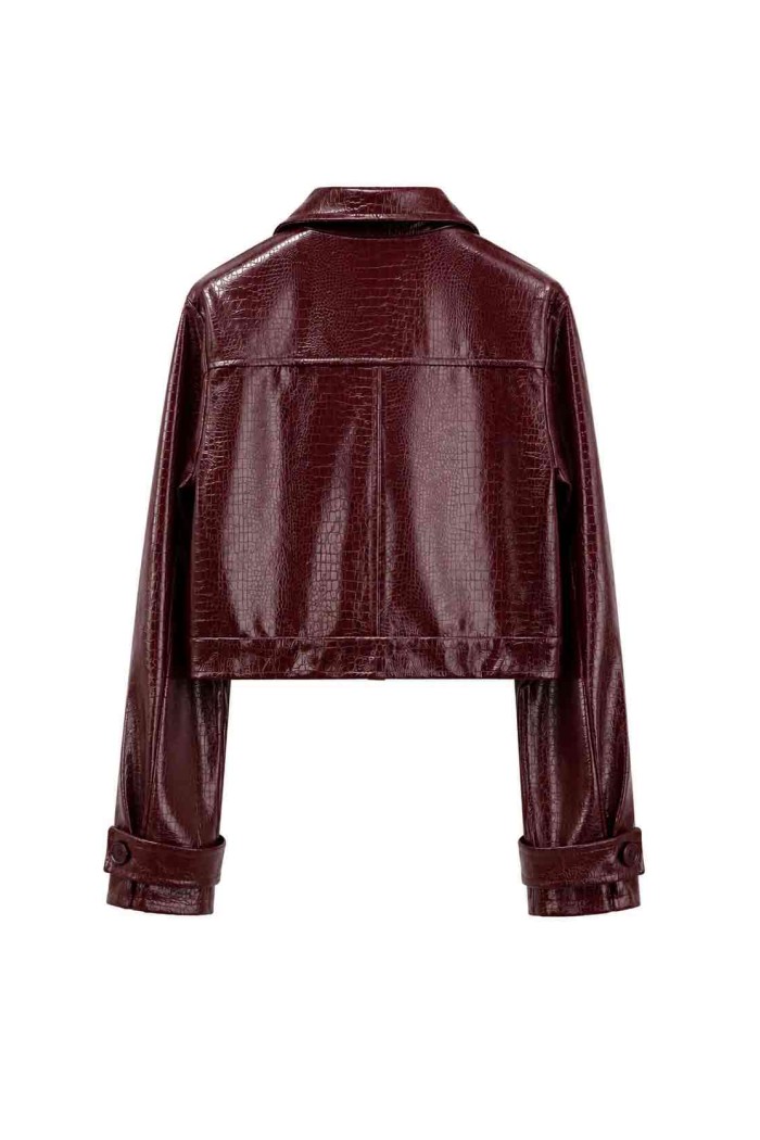Chaqueta Corta Efecto Piel Coco FBZMA1698A