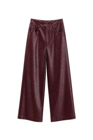 Pantalón Ancho Efecto Piel Coco FBZMA1698B