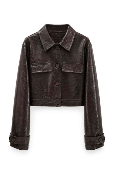 Chaqueta Corta Efecto Piel Coco FBZMA1699A