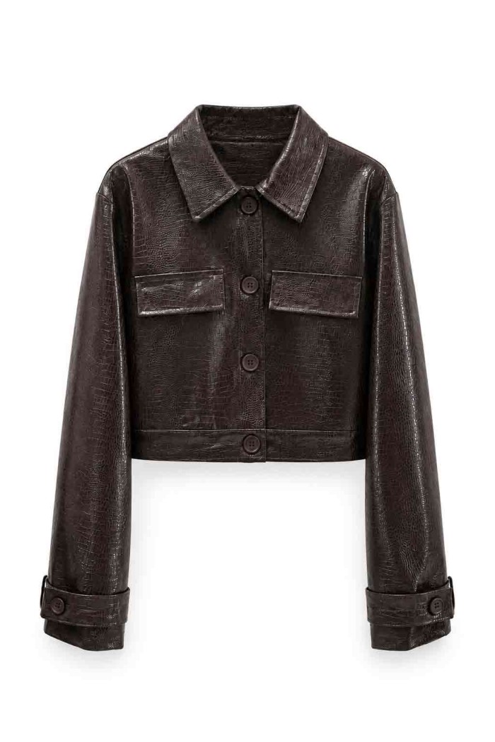 Chaqueta Corta Efecto Piel Coco FBZMA1699A