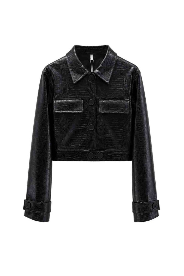Chaqueta Corta Efecto Piel Coco FBZMA1697A