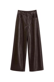 Pantalón Ancho Efecto Piel Coco FBZMA1699B
