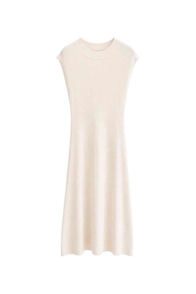 Vestido De Punto Sin Mangas Con Cuello Redondo FBZMQ6811