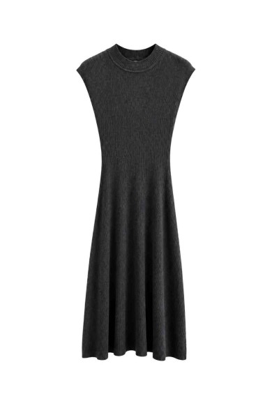 Vestido De Punto Sin Mangas Con Cuello Redondo FBZMQ6812