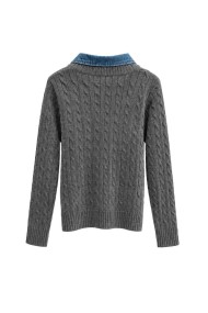 Jersey De Punto Trenzado Con Cuello Vaquero FBZMQ6825