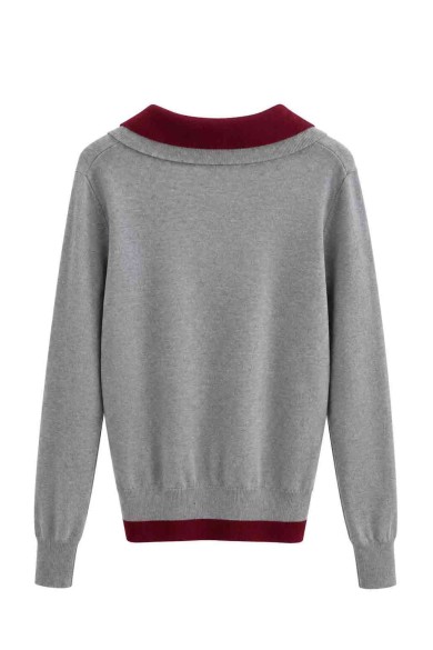 Jersey De Punto Con Cuello Polo Bicolor FBZMQ6821