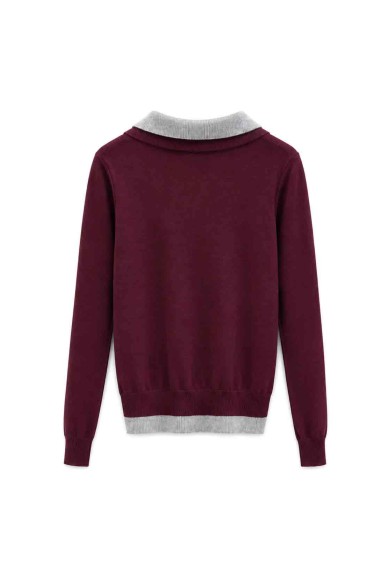 Jersey De Punto Con Cuello Polo Bicolor FBZMQ6822