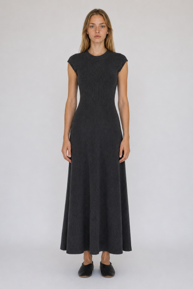 Vestido De Punto Sin Mangas Con Cuello Redondo FBZMQ6812