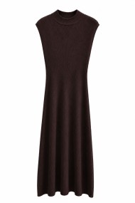 Vestido De Punto Sin Mangas Con Cuello Redondo FBZMQ6813