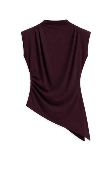 TOP SATINADO ASIMÉTRICO CON DRAPEADO FBZMA1752