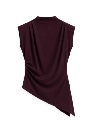 TOP SATINADO ASIMÉTRICO CON DRAPEADO FBZMA1752