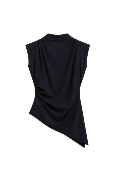 TOP SATINADO ASIMÉTRICO CON DRAPEADO FBZMA1752