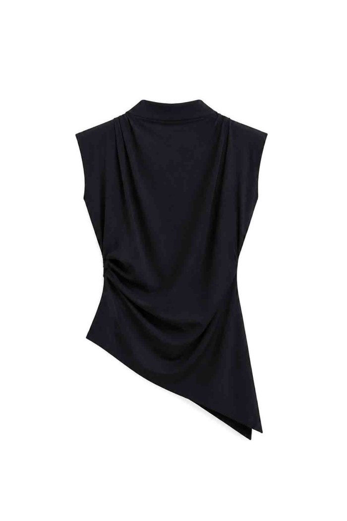 TOP SATINADO ASIMÉTRICO CON DRAPEADO FBZMA1752