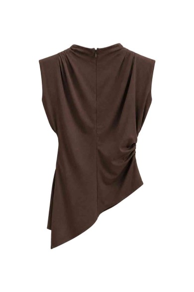 TOP SATINADO ASIMÉTRICO CON DRAPEADO FBZMA1751