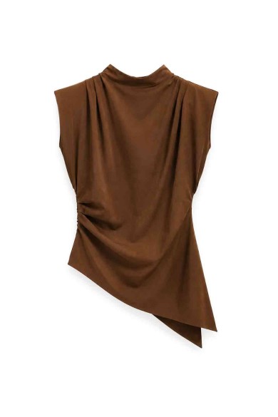TOP SATINADO ASIMÉTRICO CON DRAPEADO FBZMA1750