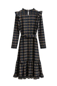 VESTIDO DE CUADROS CON VOLANTES Y CINTURÓN FBZHY2613