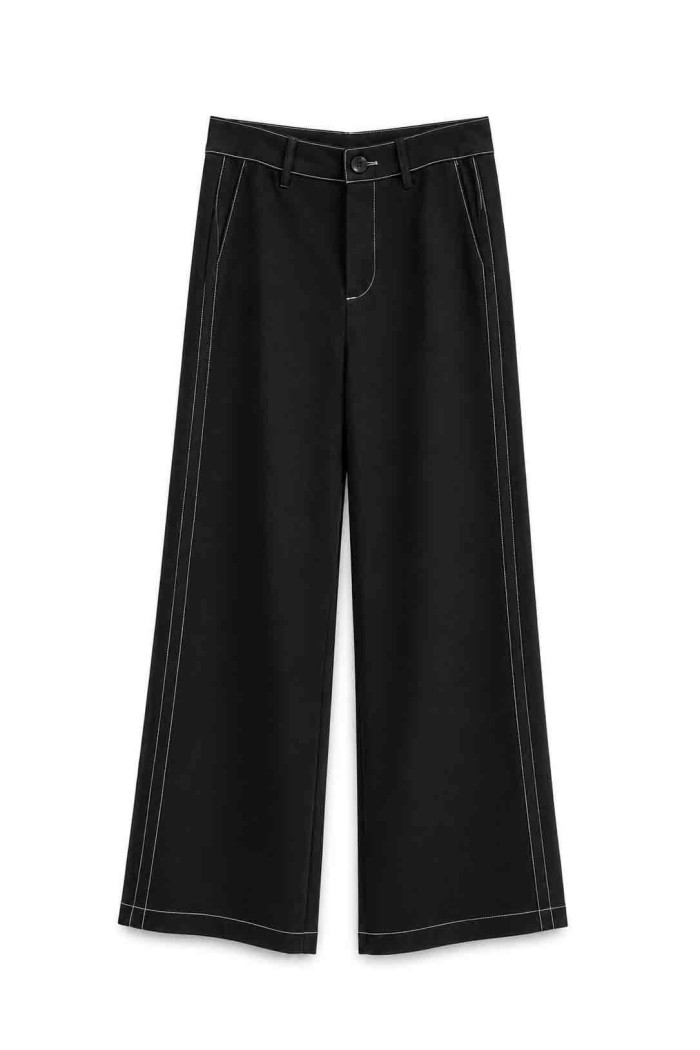 CONJUNTO CHALECO DOBLE BOTONADURA CON CINTURÓN Y PANTALÓN PALAZZO FBZMA1738AB