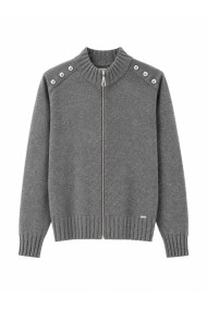 CHAQUETA DE PUNTO CON CREMALLERA Y BOTONES METÁLICOS TB-DA1037