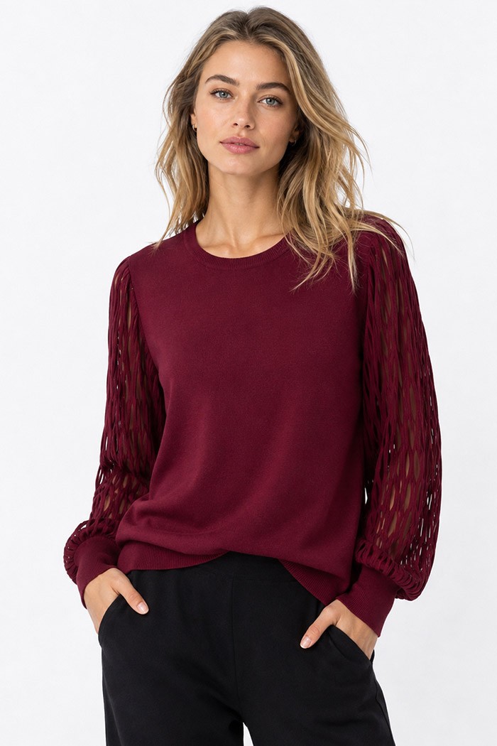 JERSEY DE PUNTO CON MANGAS CALADAS TBSF1532