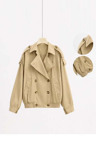 CHAQUETA TRENCH CORTA CON BOTONES TBM2691-A