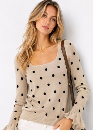 JERSEY DE PUNTO CON LUNARES Y VOLANTE EN MANGA TBSF8598