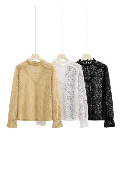 BLUSA DE ENCAJE MUJER FLORES VARIOS COLORES TBX6366