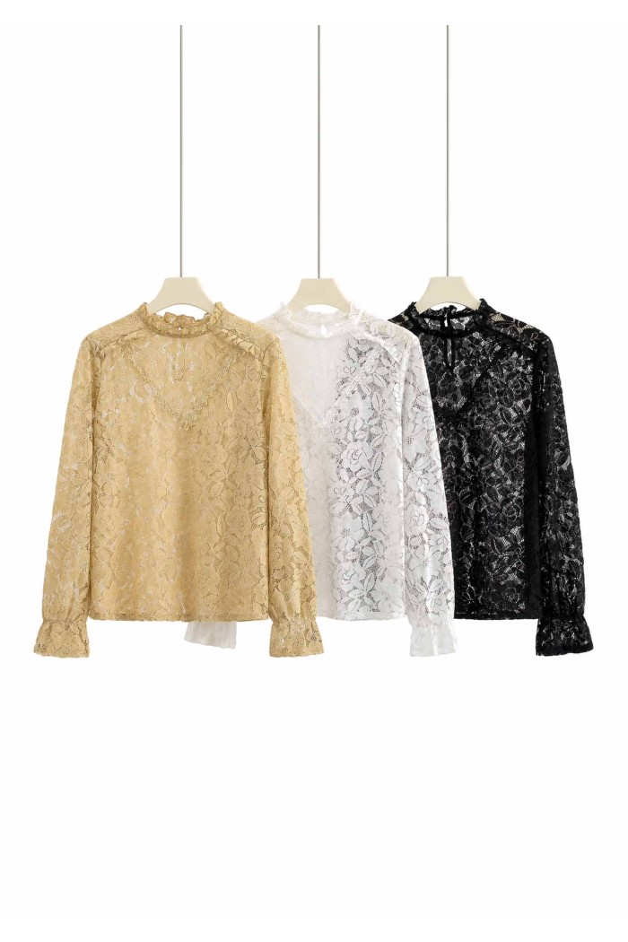BLUSA DE ENCAJE MUJER FLORES VARIOS COLORES TBX6366