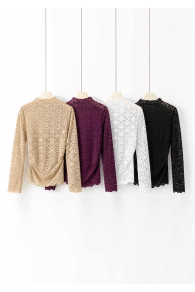BLUSA DE ENCAJE MUJER FLORES VARIOS COLORES TBX5009