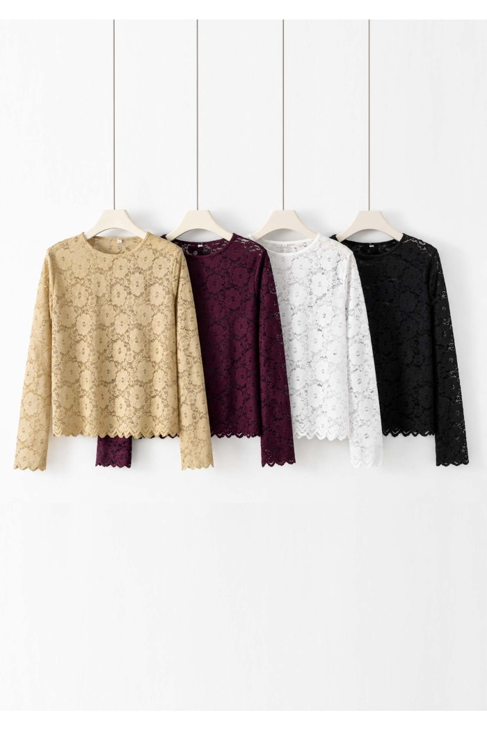 BLUSA DE ENCAJE MUJER FLORES VARIOS COLORES TBX5016