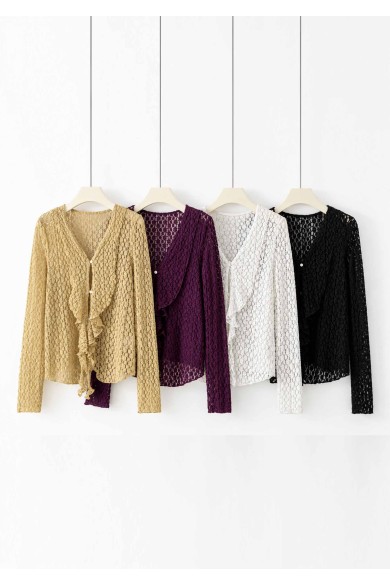 BLUSA DE ENCAJE MUJER FLORES VARIOS COLORES TBX5015