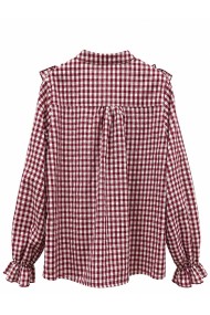 BLUSA DE CUADROS MUJER CON VOLANTES TY-M9599
