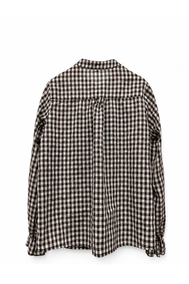 BLUSA DE CUADROS MUJER CON VOLANTES TY-M9599