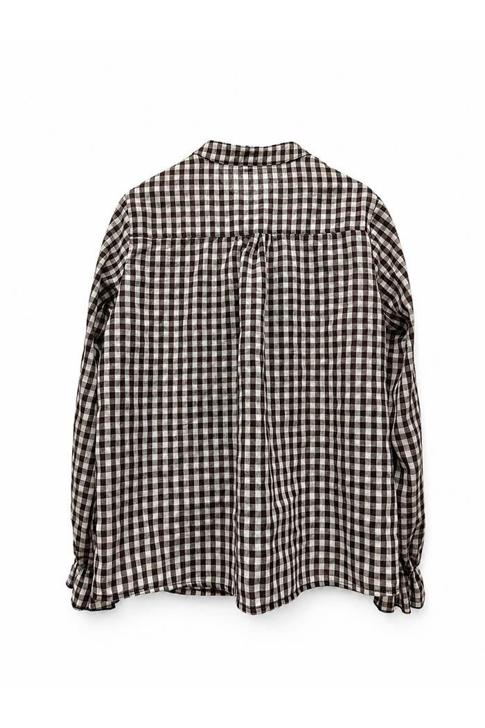 BLUSA DE CUADROS MUJER CON VOLANTES TY-M9599